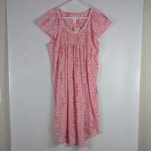Pink Label Cap Sleeve Pink Yellow Nightgown Housecoat XL